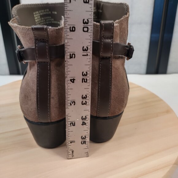 GH Bass Monique Taupe Suede Wedge Ankle Booties Women US 8.5M - Picture 7 of 11